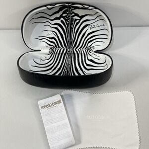 New Roberto Cavalli Authenticated Sunglass Case with Cleaning Cloth Paperwork